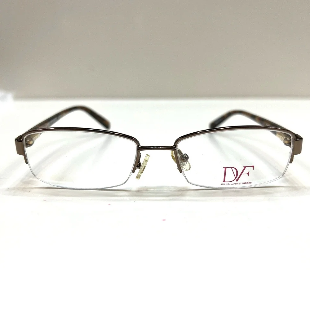 NEW Diane von Furstenberg DVF8032 200 Glossy Bronze Eye Frame 52-17-135 Half Rim